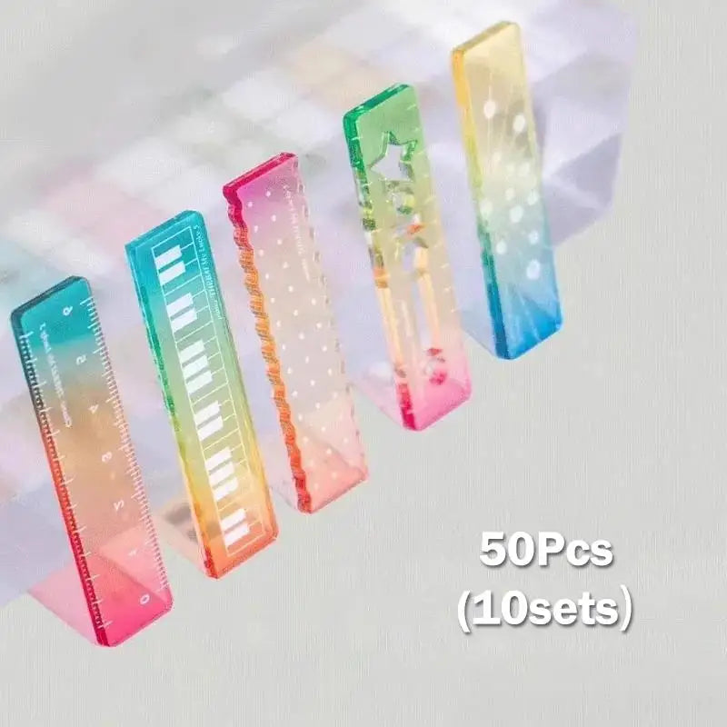 5 10 Colorful Iridescent Cartoon Palm Ruler Mini Straight Student Qme A4