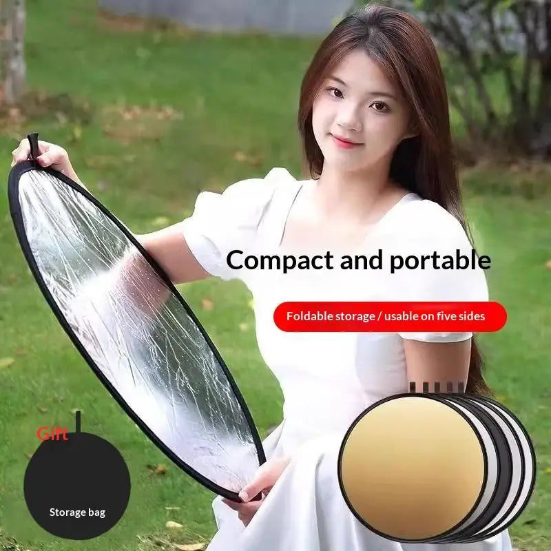 1 Round Reflector Collapsible Photography Diffuser Studio Outdoor Qme 30CM