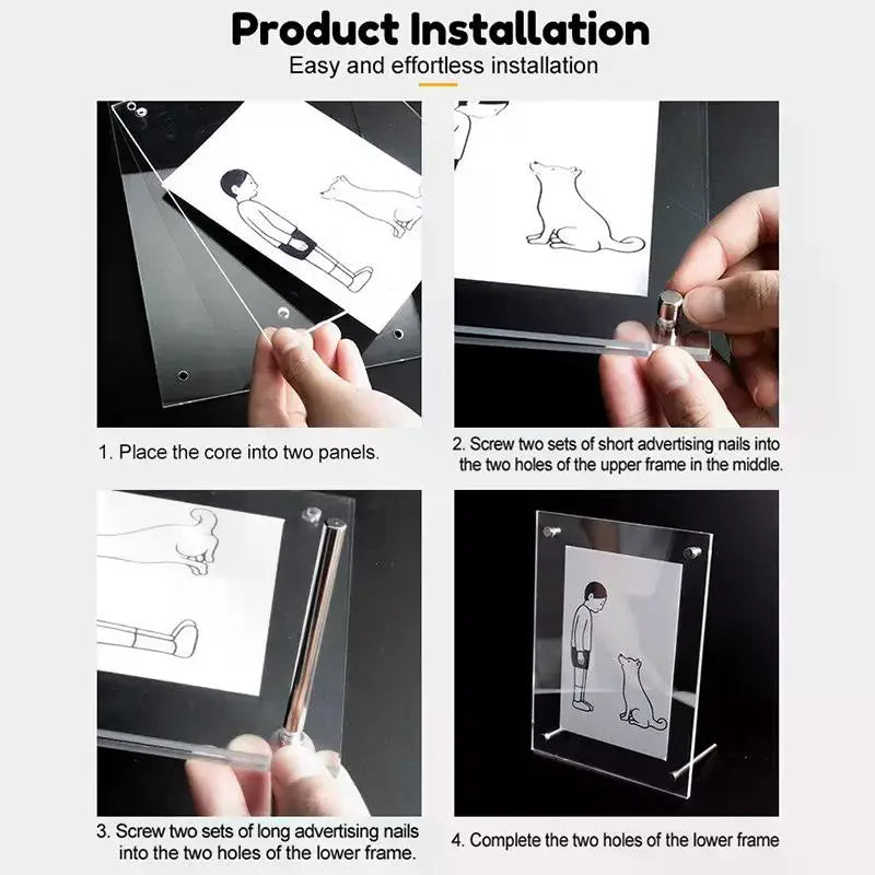 6-inch/7-inch/A4 Crystal Clear Acrylic Photo Frames For Postcards Photos Ticket Stubs And Displays Qme