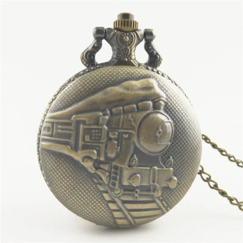 Vintage pocket watch large vintage train and truck series pocket watch for men and women, student watch hanging watch Qme 5
