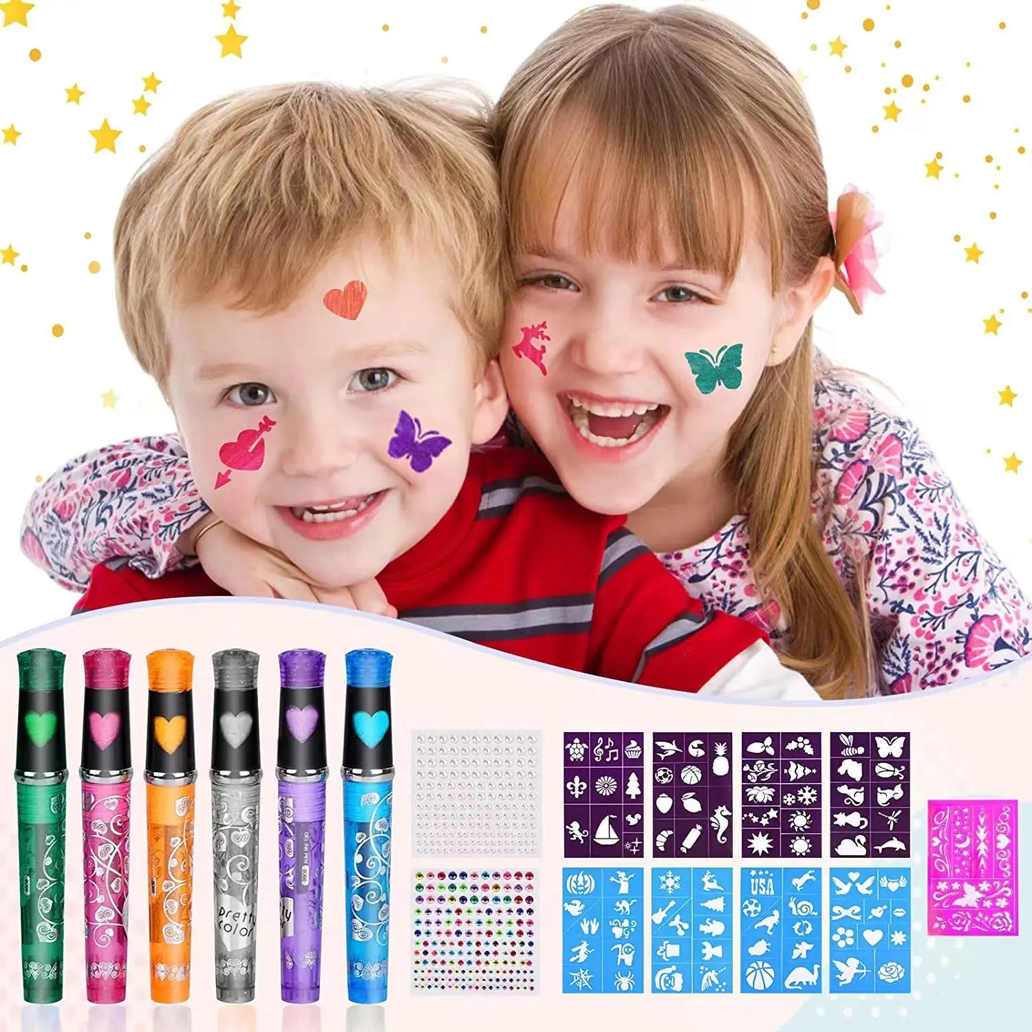 Mixed Temporary Tattoo Markers Washable Body Art Pens Rhinestone Qme