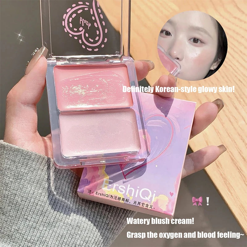 Water Light Two-color Blush Cream Naturally Brightens Qme