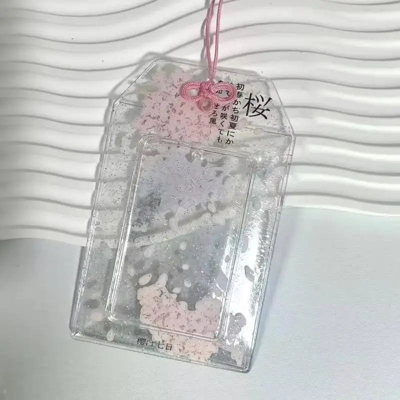 Cherry Blossom Acrylic Photocard Holder Scratch Resistant Clear Kpop Qme