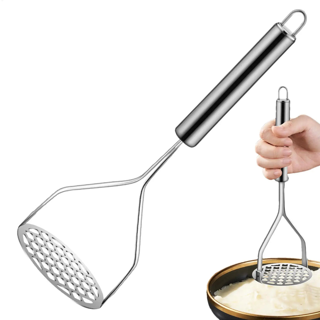 1pcs Potato Press Stainless Steel Kitchen Potato Masher Tool Kitchen Tools for Cooking Pureeing Vegetable Fruit Bean Restaurant Qme