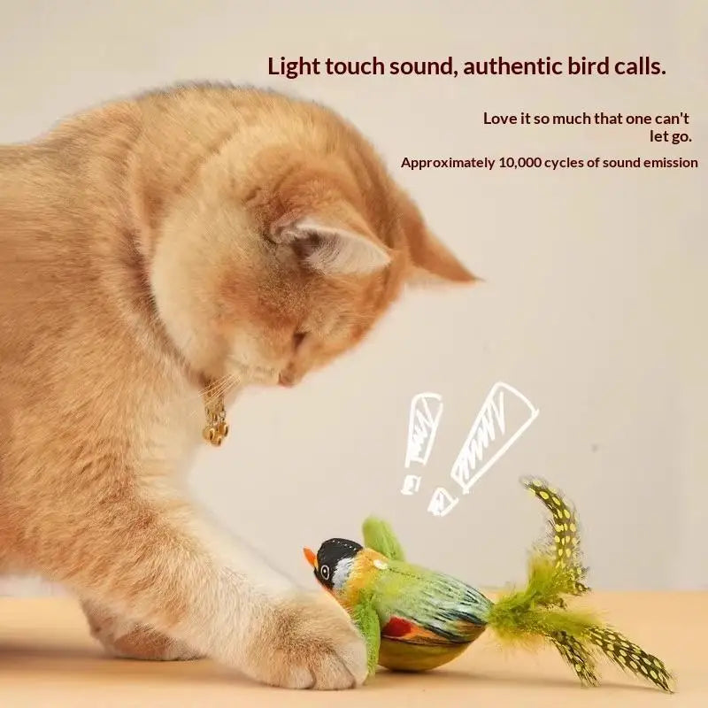 Electric Squeaky Simulation Bird Plush Toys Realistic Cat Toy Cats Qme