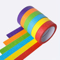 6 Rolls of Colored Masking Tape, Colored Painter's Tape for Arts and Crafts, Pack of 6, 1cm x 13m Drawing Tape, Craft Tape Qme 6pcs1set