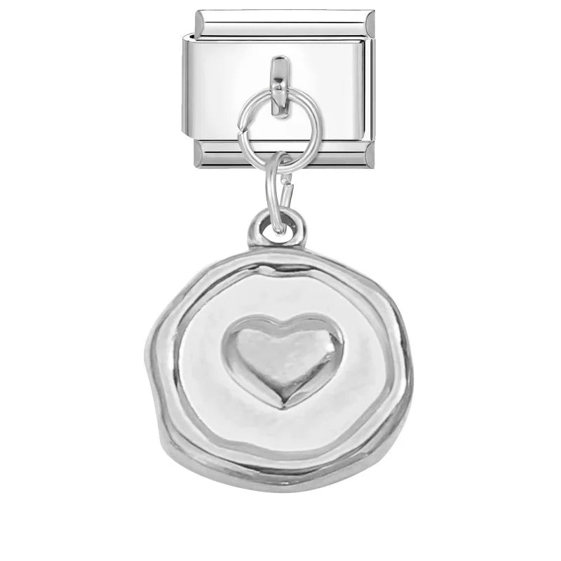 Wholesale Fashion Round Moon Shell Heart Seahorse Italian Charm Link