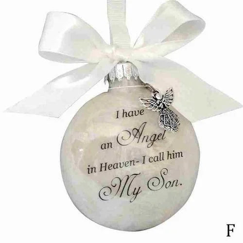 Christmas Tree Balls Commemorate Ornament Feather Ball Angel In Heaven Memorial Ornament Xtmas Tree Hanging In Memory of Mom Dad Qme My Son 1pcs
