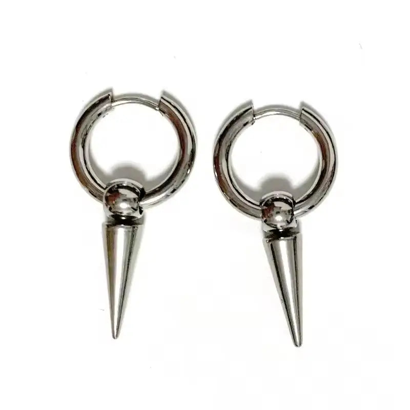 Punk Style Spiked Earrings For Women Men Gothic Cone Pendant Earrings Y2K Grunge Dangle Jewelry Gift Qme 02