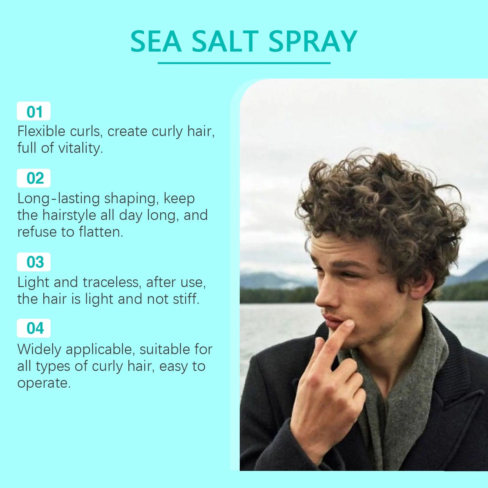 Sea Salt Hair Styling Spray Lazy Curl Defining Improving Thicken Strong Hold Non Greasy Fluffy Natural Wave Hair Nourishing Oil Qme