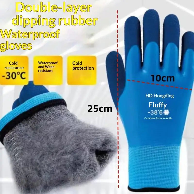 Versatile Garden Gloves Non-slip Rubber Waterproof Thermal Hanyd Qme Blue B