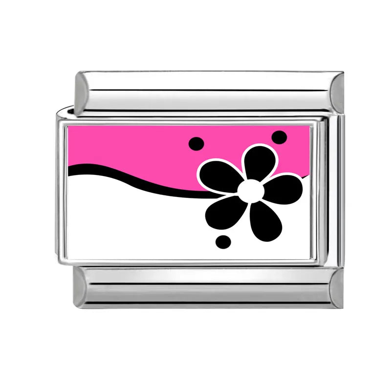 2026 Original Y2K Colorful Loving Heart Grid Flower Italian Charm Links Fit 9mm Stainless Steel Bracelet Women DIY Making Gift Qme Style 11
