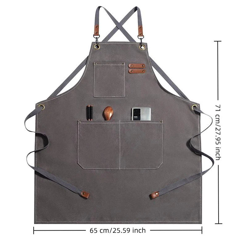 Household Canvas Apron Oil-proof Can Wipe Hands Kitchen Cooking Men Qme