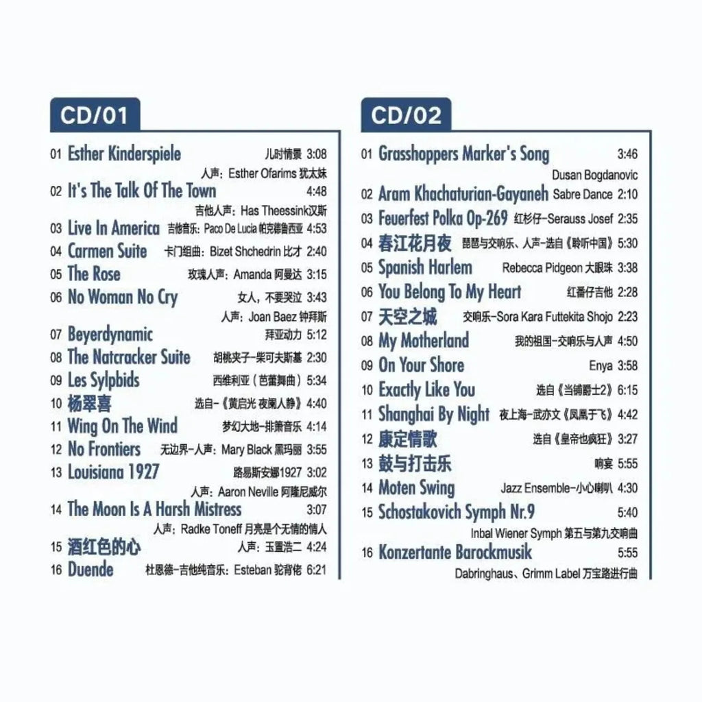 Hi-Fi Audiophile Test CD Album, Professional Audio Equipment Design Cover, High-Resolution Demonstration Track Collection Qme