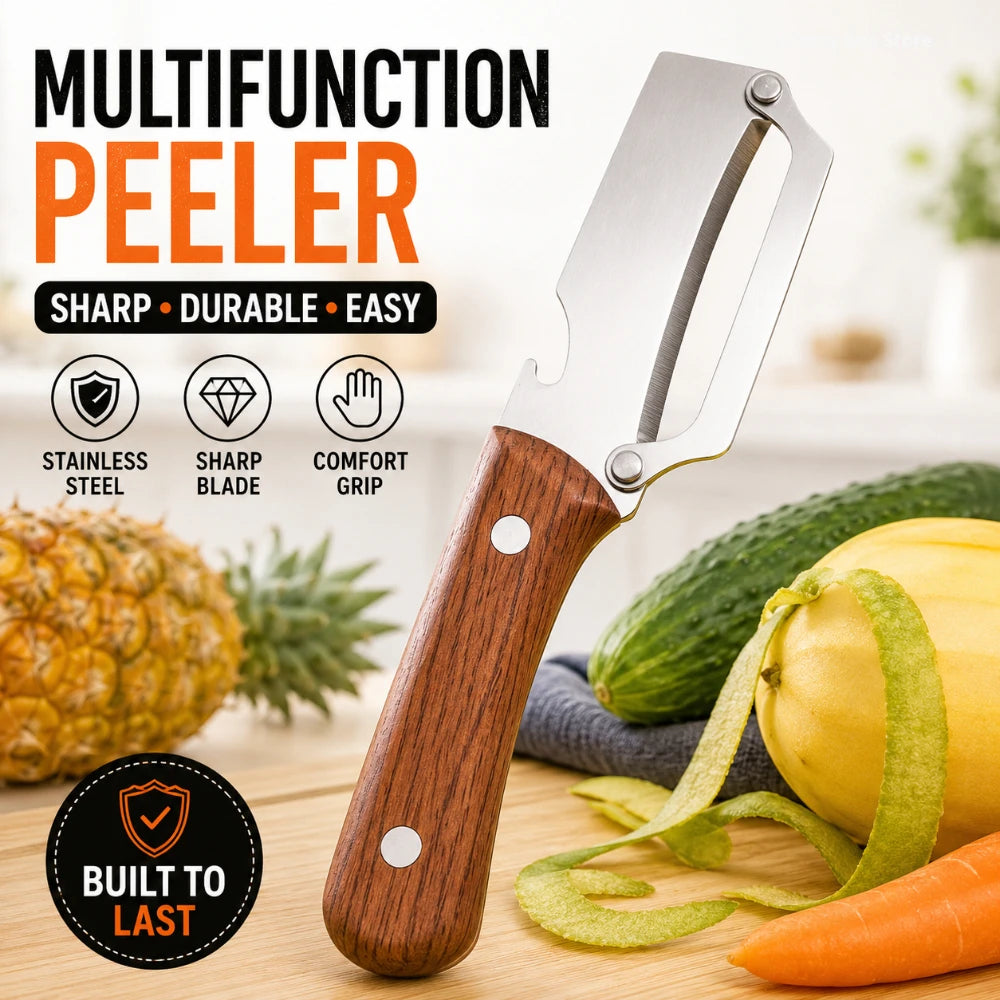 1/3/5Pcs Stainless Steel Peeler with Wooden Handle Wear Resistant Smooth Cutting Multifunctional Fruit Vegetable Kitchen Gadget Qme