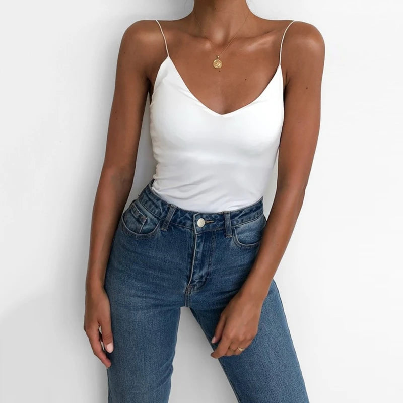 Women Thin Wild Solid Camis Vest Women Tank Tops Female 2023 Summer Sexy Strap Basic Tops Slim Sleeveless Camisole Qme
