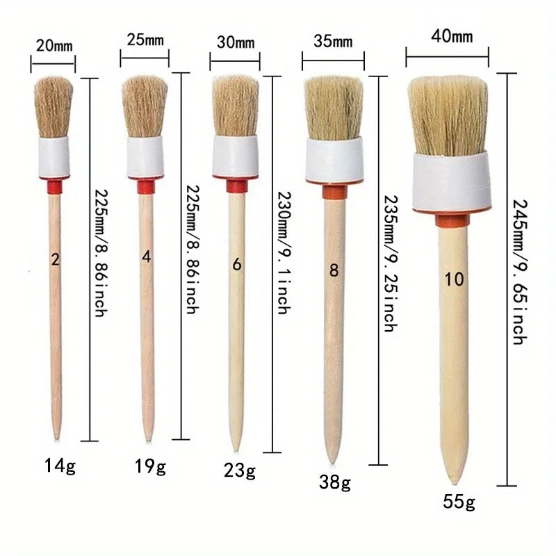 Car Exterior Interior Detail Brush 5pcs Boar Hair Bristle Brushes for Car Cleaning Auto Detail Tools Dashboard Cleaning Brush Qme B Style
