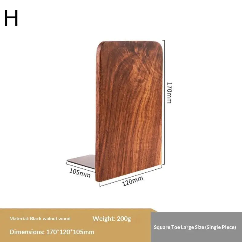 Nature Wooden Bookends Desktop Bookshelf Desk Organizer Office Home Qme H