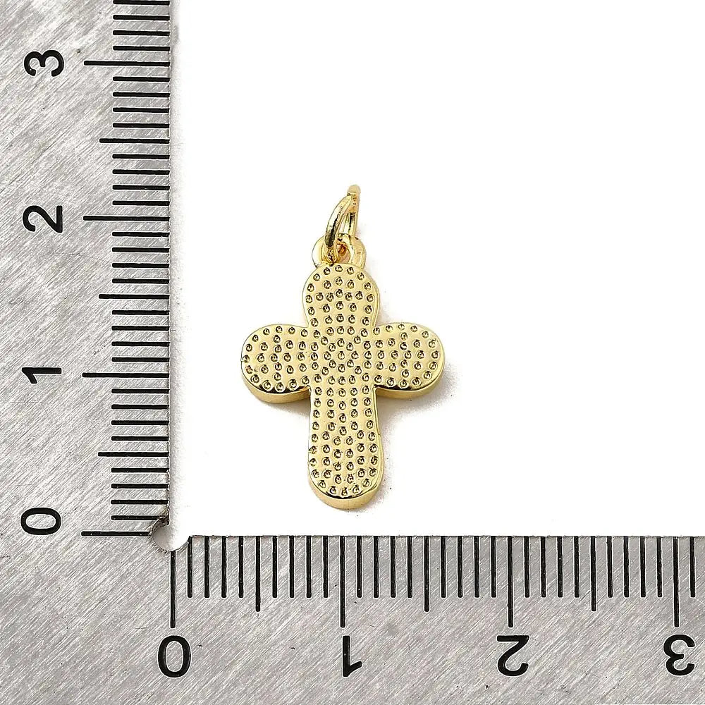 PandaHall 20pcs Brass Cross Pendants, Tarnish Resistant, 18x13x2mm for DIY Jewelry Making Qme