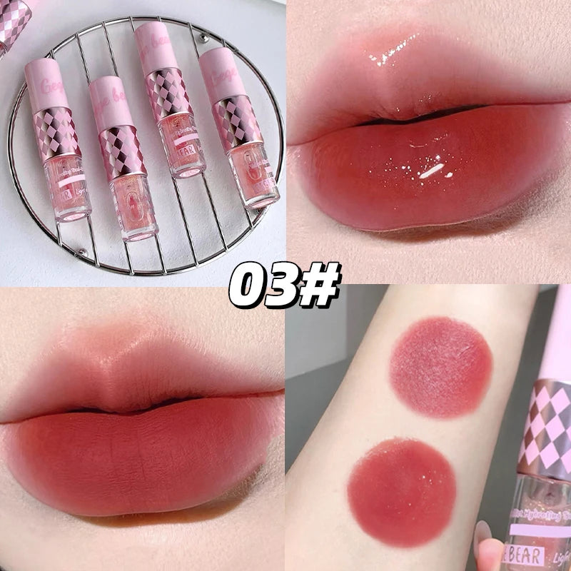 Double End Lip Glaze Gege Bear Full Gloss Mirror Matte Velvet Long Qme GX1379-03
