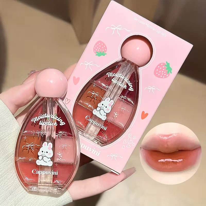 6 Colors Mirror Lip Glaze Hydrating Plumping Long-lasting Wear Easy Qme