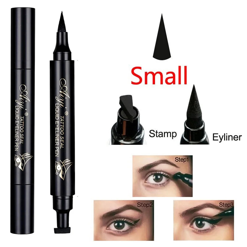 Double-ended Waterproof Eyeliner Stamp Pen Fast-drying Smudge-proof Qme D1-6-01