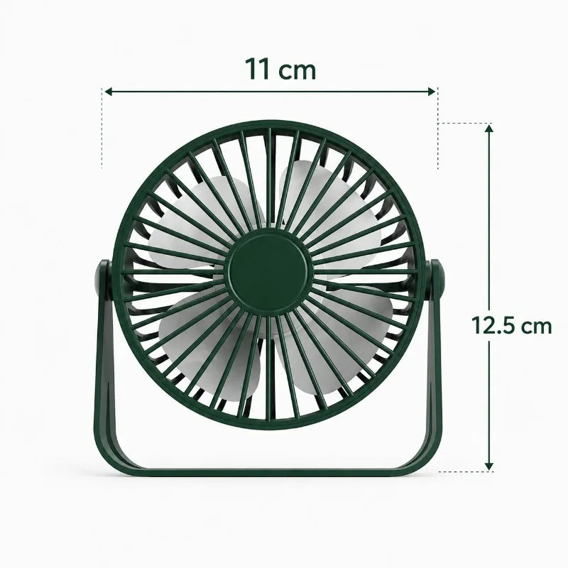 Multi-Scenario Use Mini Portable Fan USB Rechargeable Super Quiet Small Desk Fan for Bedroom Dorm Outdoor Trip Qme