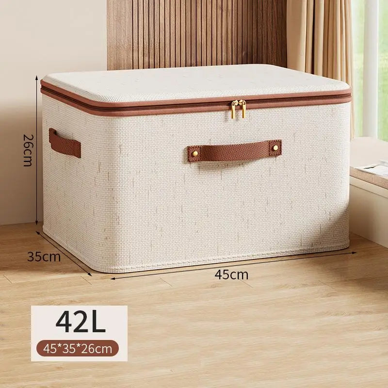 Foldable Clothes Storage Box Zipper Wardrobe Organizer Home Portable Qme XL