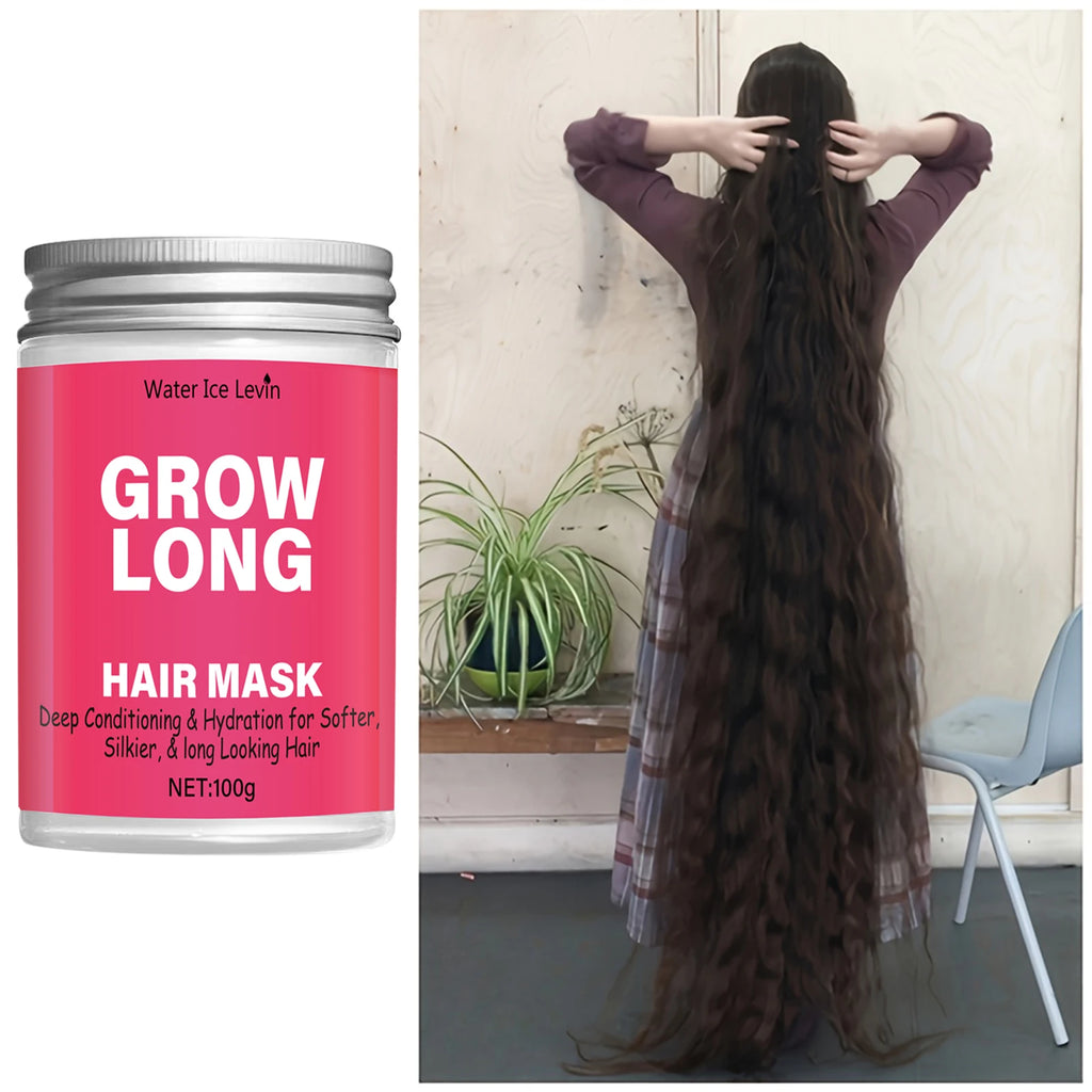 Leave-In Hair Mask and Smoothing Conditioner - Anti-Frizz Deep Conditioner for Split Ends and Breakage - with Vitamin E, Caffeine, and Ginseng, Suitable for Curly, Dry, and Damaged Hair Qme