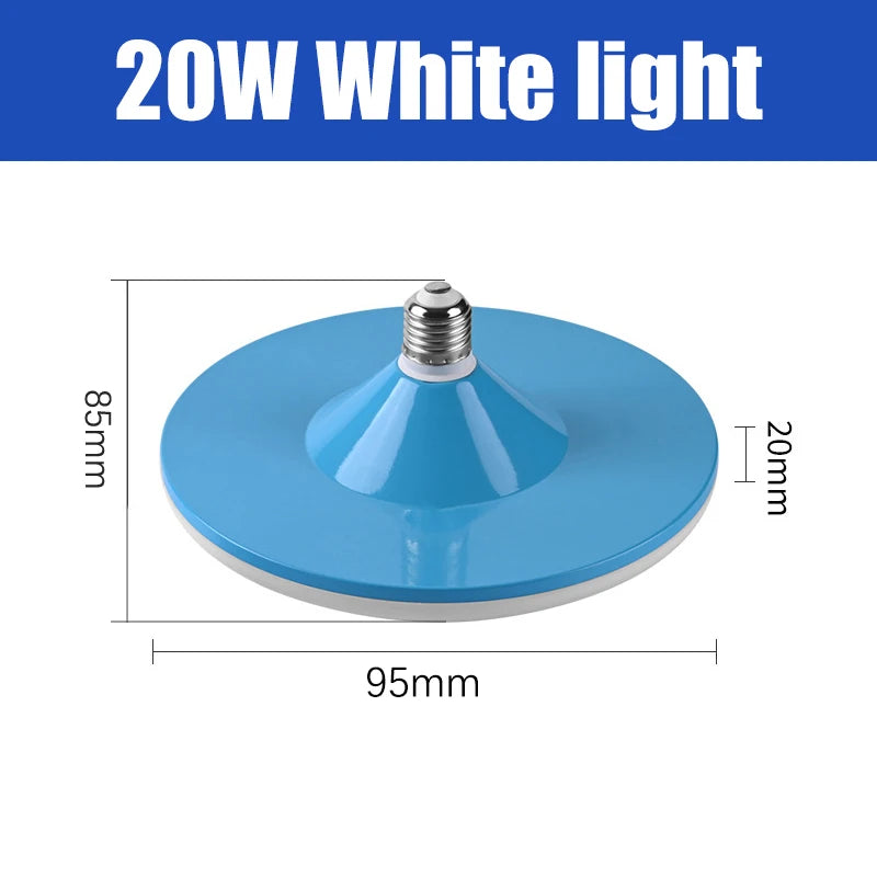 LED Bulb E27 Lamp Bright 20W 220V UFO Leds Lights Indoor White Qme Blue