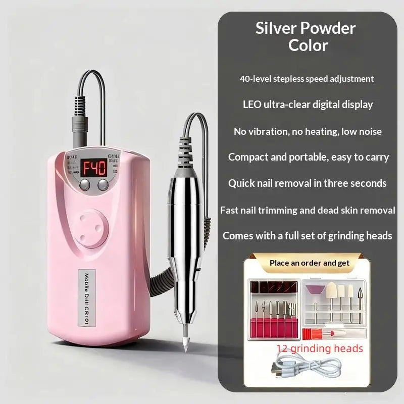 All-in-one Electric Manicure Tool 12 Heads Professional Home Nail Qme A3