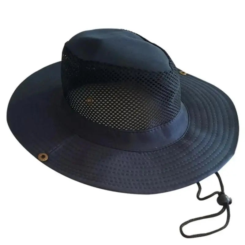 Men's Wide Brim Knight Sun Hat Monochrome Matte Outdoor Fisherman Cap Qme