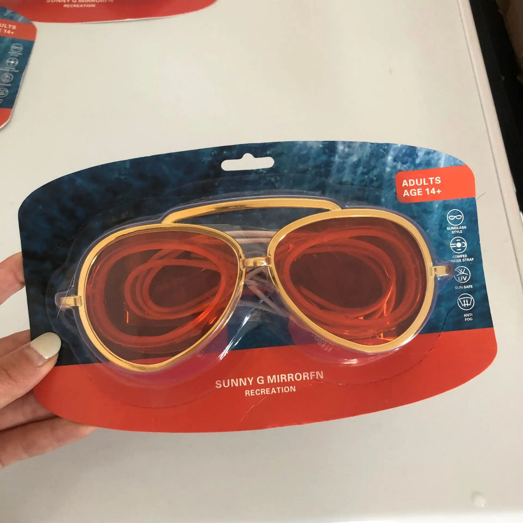 Full-vision Anti-fog Swimming Goggles Adults Mirror Lens Sun Qme Orange