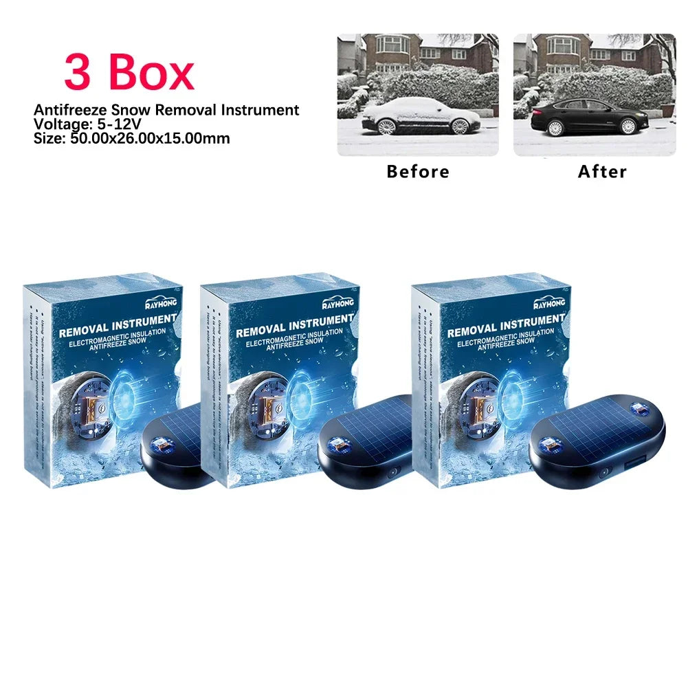 Solar Antifreeze Electromagnetic Molecular Windshield Car Snow Removal Instrument Window Glass Defogging & Defrosting & Deicing Qme 3Pcs