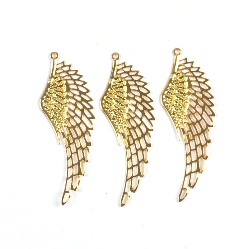 10Pcs Angel Wings Filigree Wraps Connectors For Making DIY Jewelry Accessories Findings Metal Crafts Scrapbook Home Decor yk0907 Qme