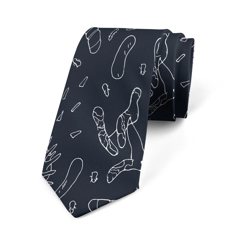 Funny Cartoon Dog Sunflower Print Tie Fashion Casual Polyester Men's Qme style2