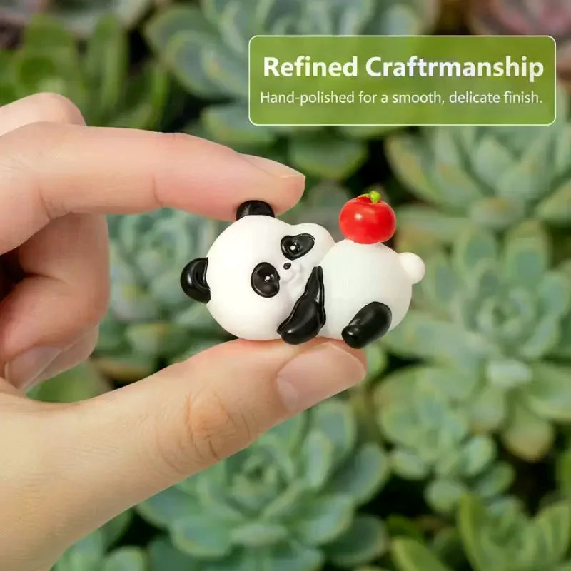 Cartoon Mini Panda Figurines Micro Landscape Ornaments DIY Terrarium Bonsai Dollhouse Garden Decor Crafts Qme