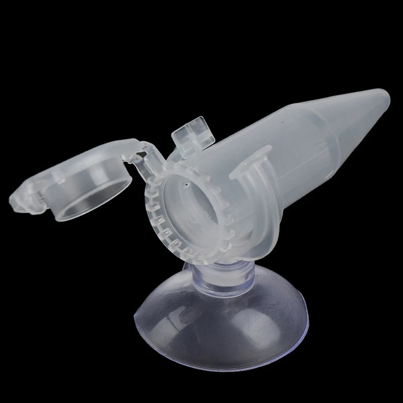 ^1Pc Automatic Fish Feeder Tapered Aquarium Worm Feeder Funnel Cup With Suction Cup Qme