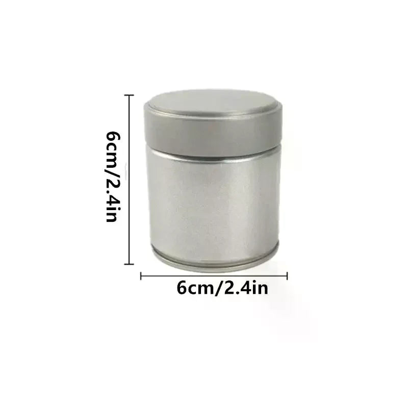 Portable Mini Matcha Powder Can Thick Tinplate Tea Sealed Jar Spice Storage Box Container Box Kitchen Gadgets Household Qme