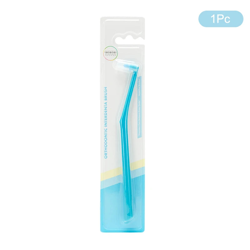 1 3 Interdental Brush Single-beam Soft Teeth Cleaning Toothbrush Oral Qme Blue 1pc