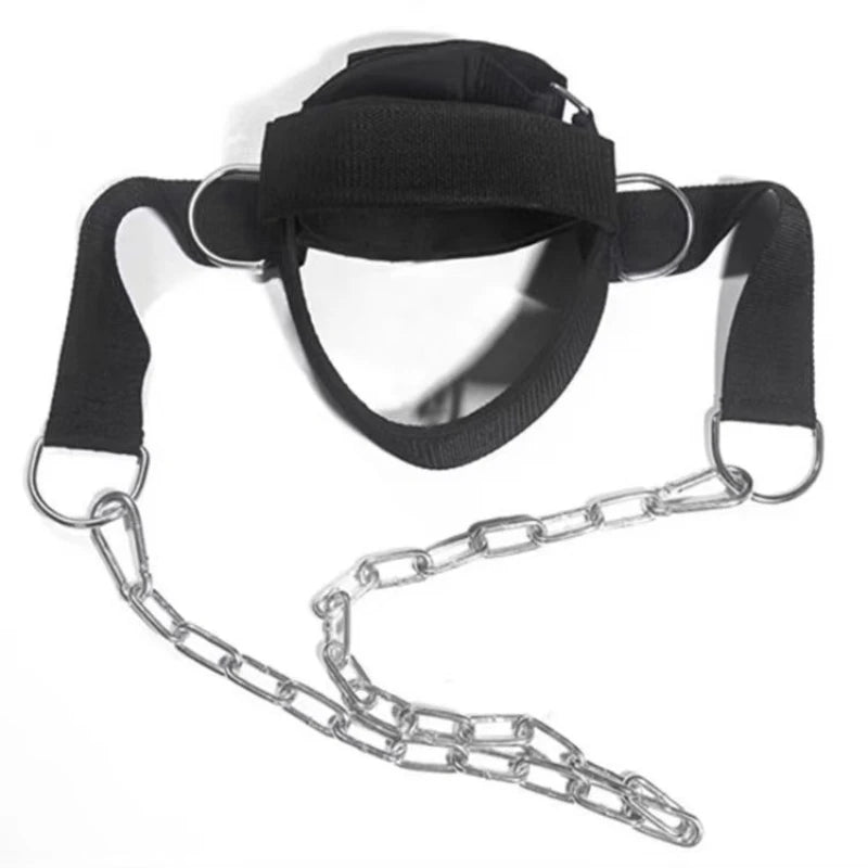 Heavy Duty Neck Cap Adjustable Weighted Headgear Barbell Plate Slots Qme