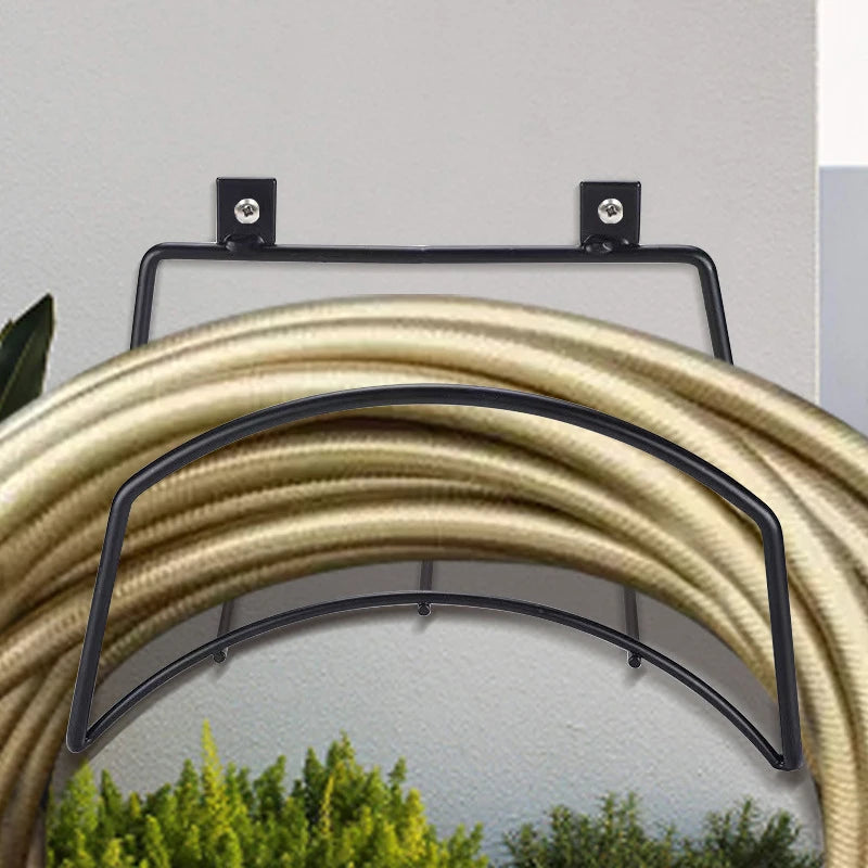 ^Garden Wall-Mounted Water Pipe And Hose Storage Rack Metal Hose Bracket Fixed Installation Carbon Steel Water Pipe Rack Qme