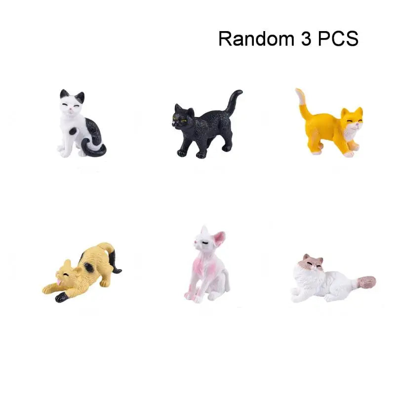 3 DIY Micro Landscape Resin Cat Ornament Animal Miniature Fairy Qme A1