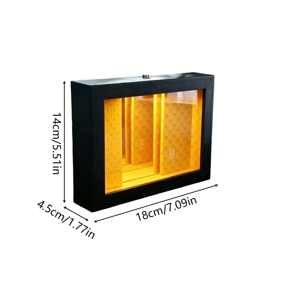 NEW Decorative Desk Frames Lighted 3D Abyss Mirror Desktop Decor Desk Decoration Frame Art For Renters Women Men Home Qme as shown