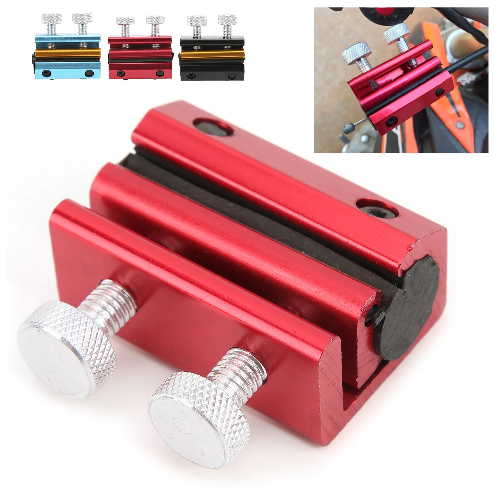Cable Luber Lubrication Tool Motorcycle Dual Cable Oiler Luber Lubricator Tool Aluminium Rubber Modification for ATV Cable Oiler Qme