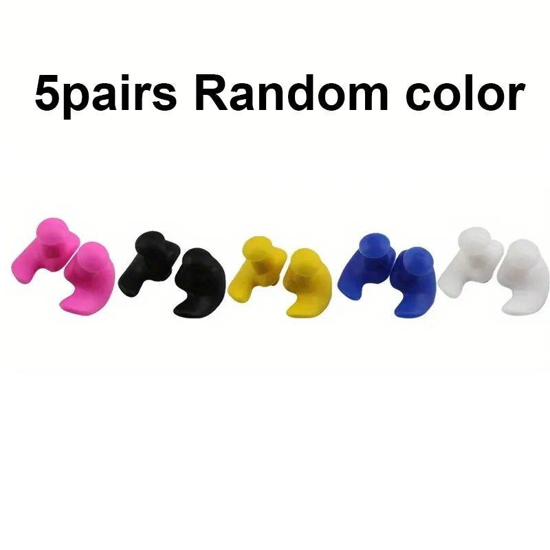 1 Pair Waterproof Soft Earplugs Silicone Portable Ear Plugs Swimming Accessories Durable Earplugs Classic Delicate Texture Qme 5pairs Random color