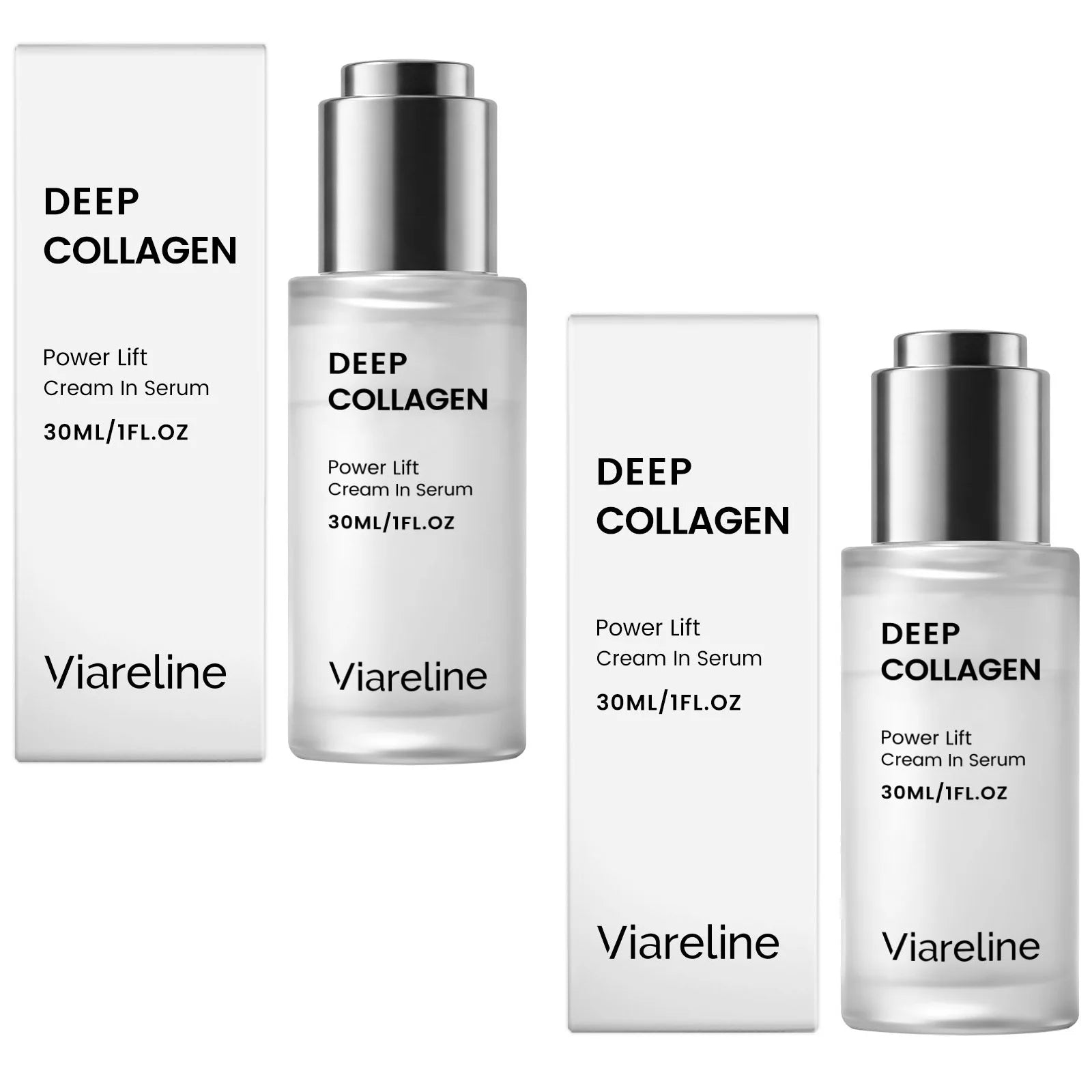 Viareline Lift Serum Cream Anti Wrinkles Fades Fine Lines Improve Sagging Brighten Skin Elasticity Boost Moisturizing Face Serum Qme 2 X 30ml Boxed
