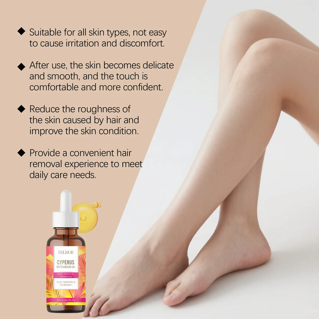 Cyperus Rotundus Oil Body Post Hair Removal Soothing Oil Hair Growth Inhibitor Depilatory After Epilation Care for Smooth Skin Qme