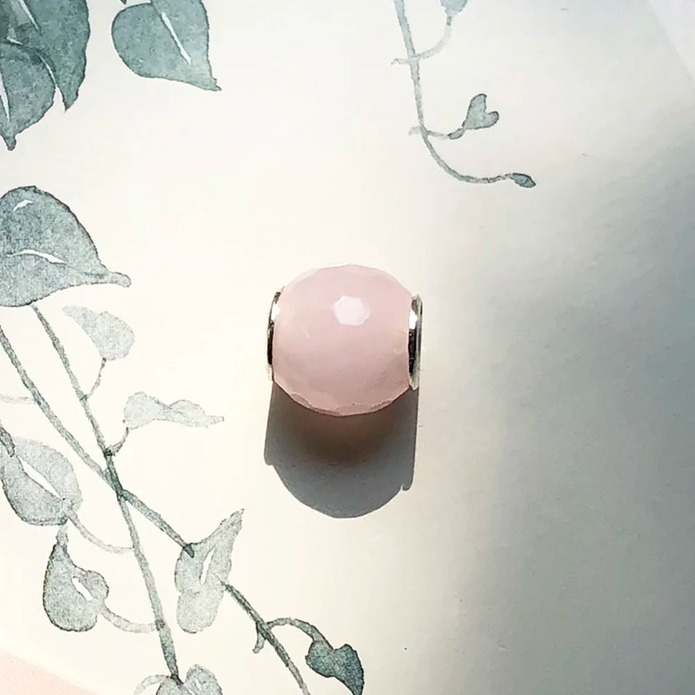 Pink Facted Beads 925 Sterling Silver Karma Jewelry Accessories Romantic Gift For Women Qme