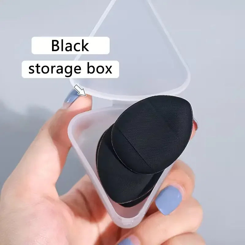 3 Fingertip Mini Puff Makeup Sponges Foundation Powder Puffs Loose Qme black 1